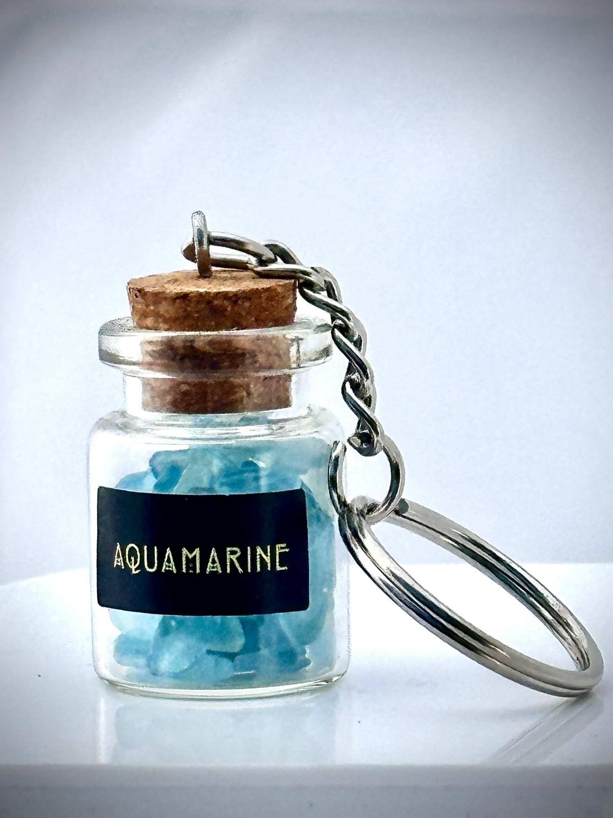 Aquamarine keychain