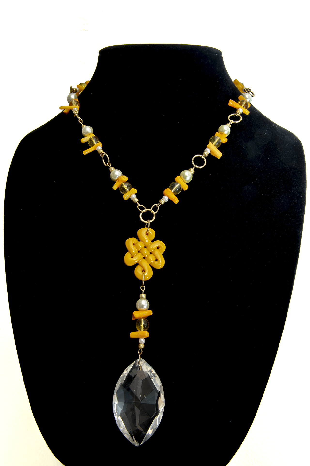 Yellow Earrings and Necklace Set