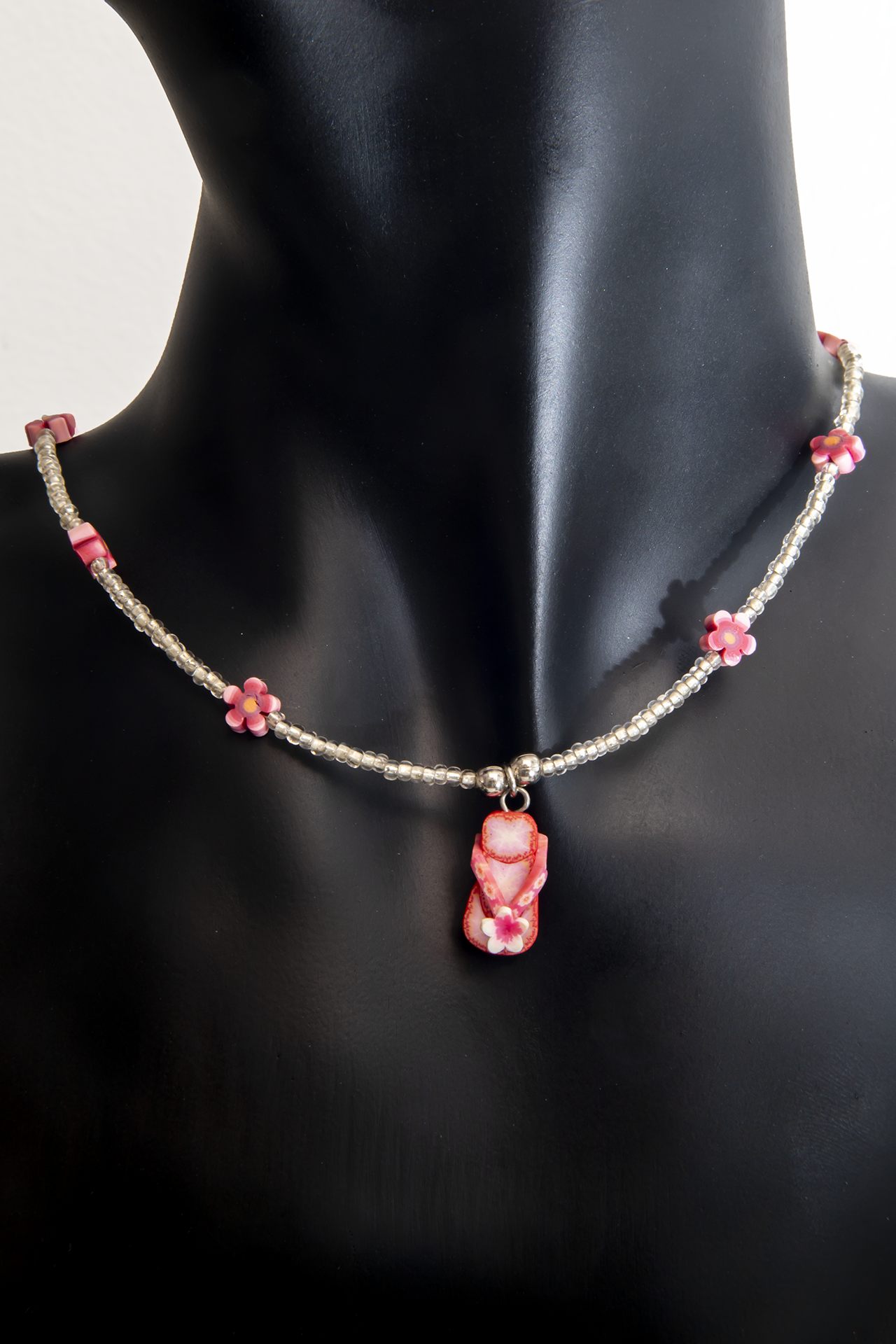 Red and White Sandal Necklace