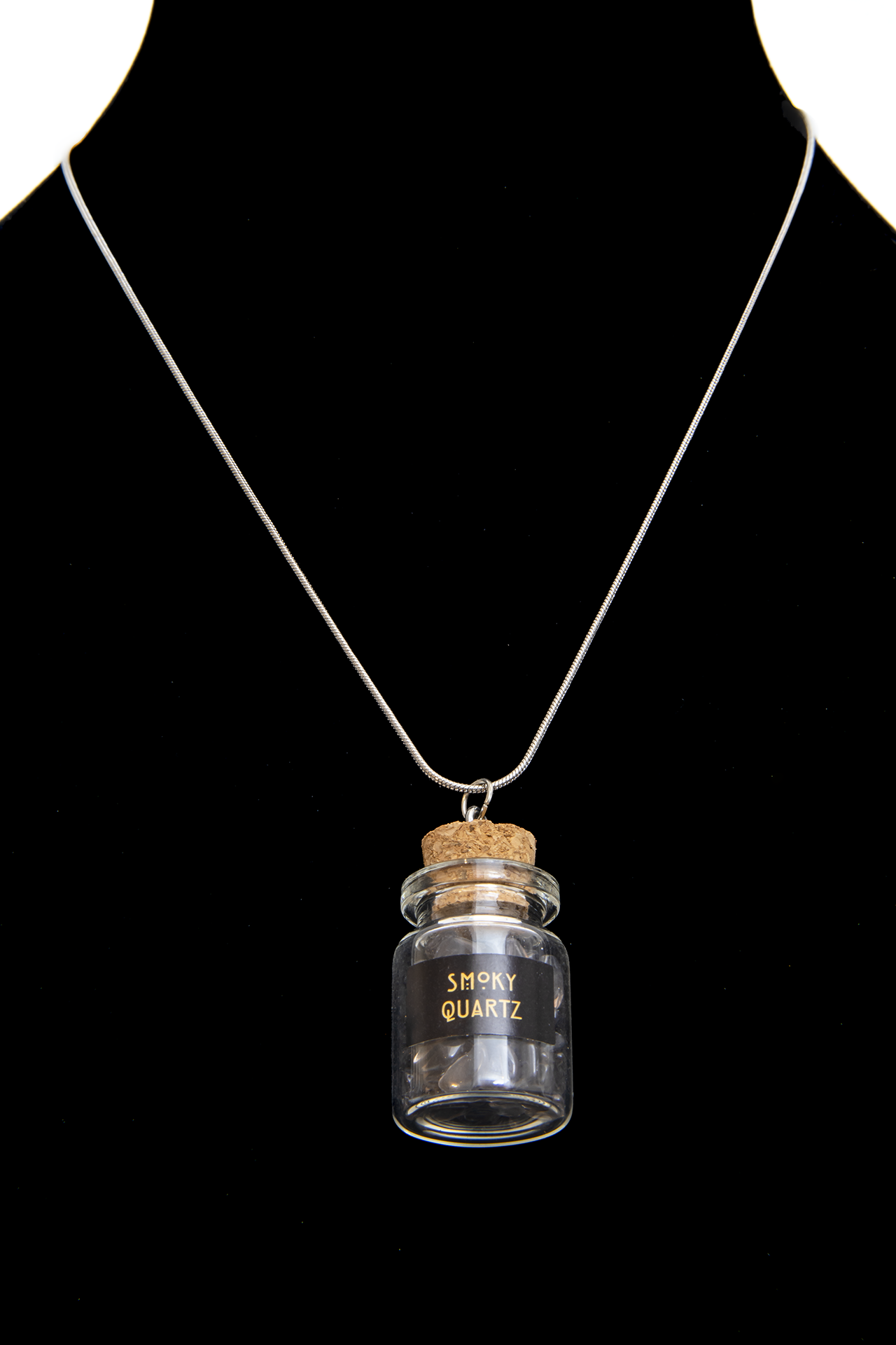 Smoky Quartz Pebbles Jar Necklace