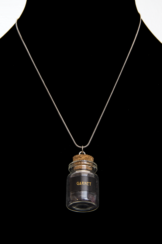 Garnet Pebbles Jar Necklace