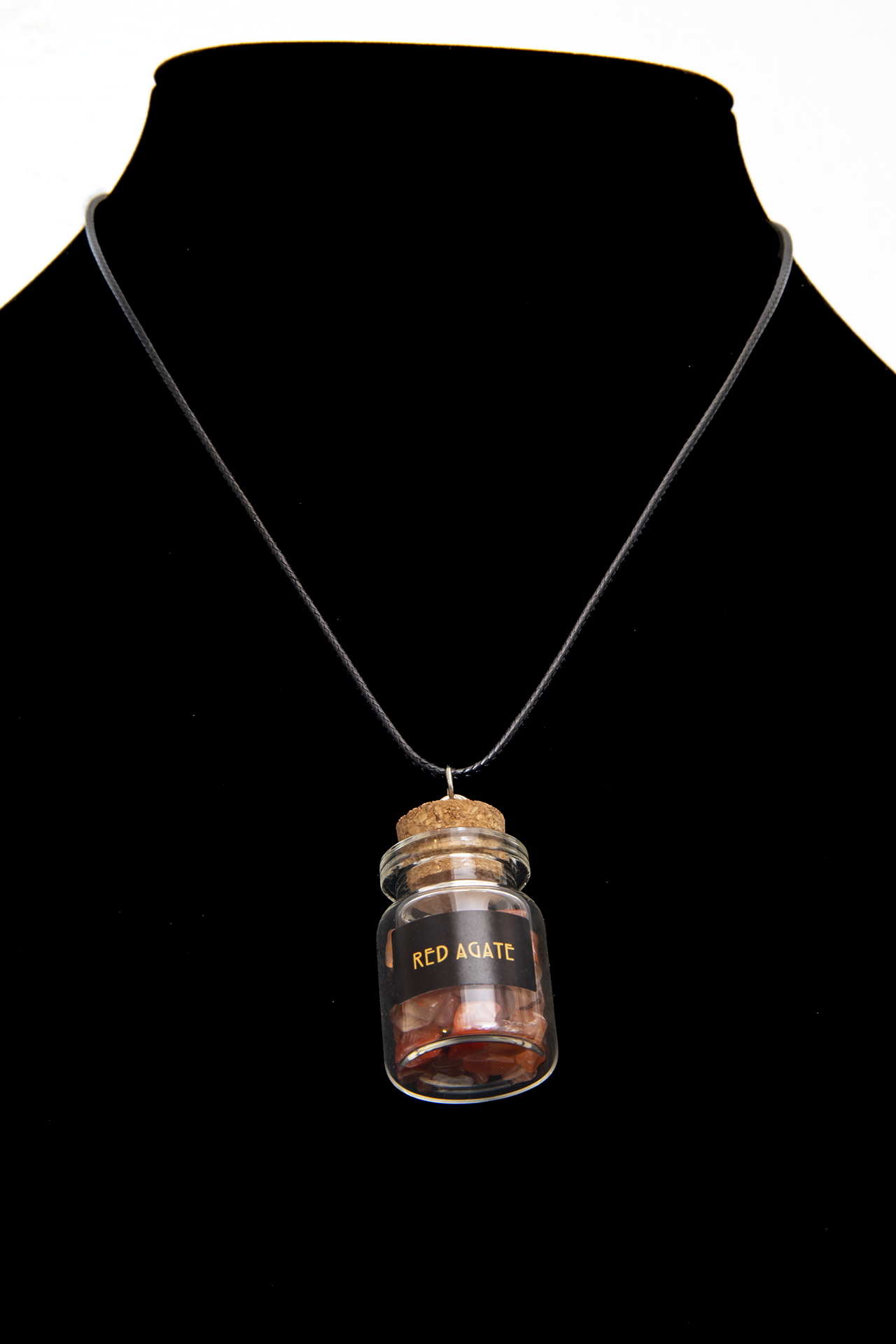 Red Agate Pebbles Jar Necklace