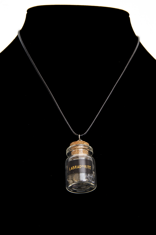 Labradorite Pebbles Jar Necklace