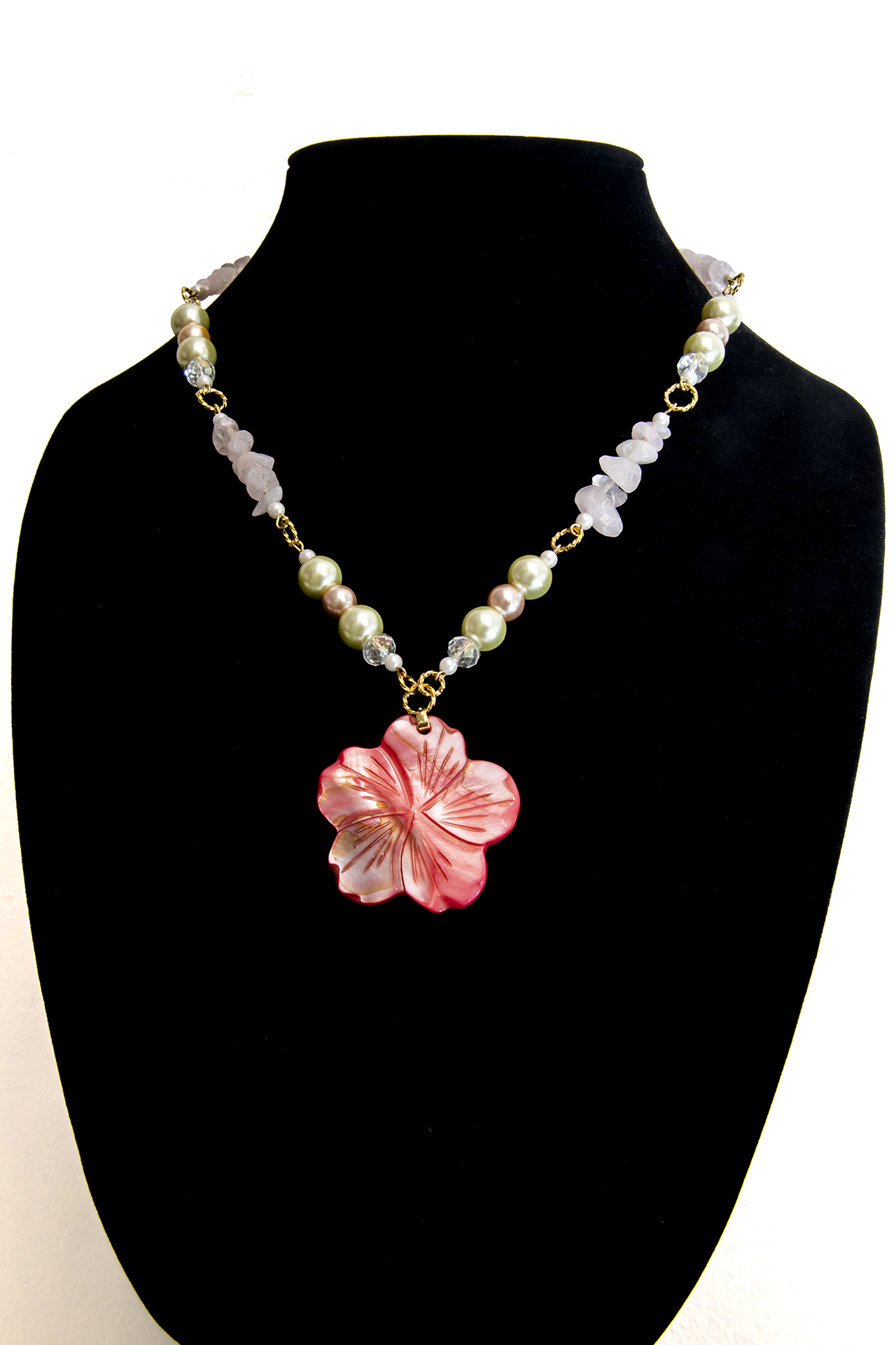 Pink Earrings and Necklace Set