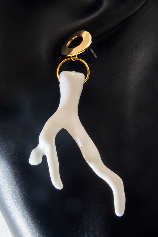 White Coral Earrings