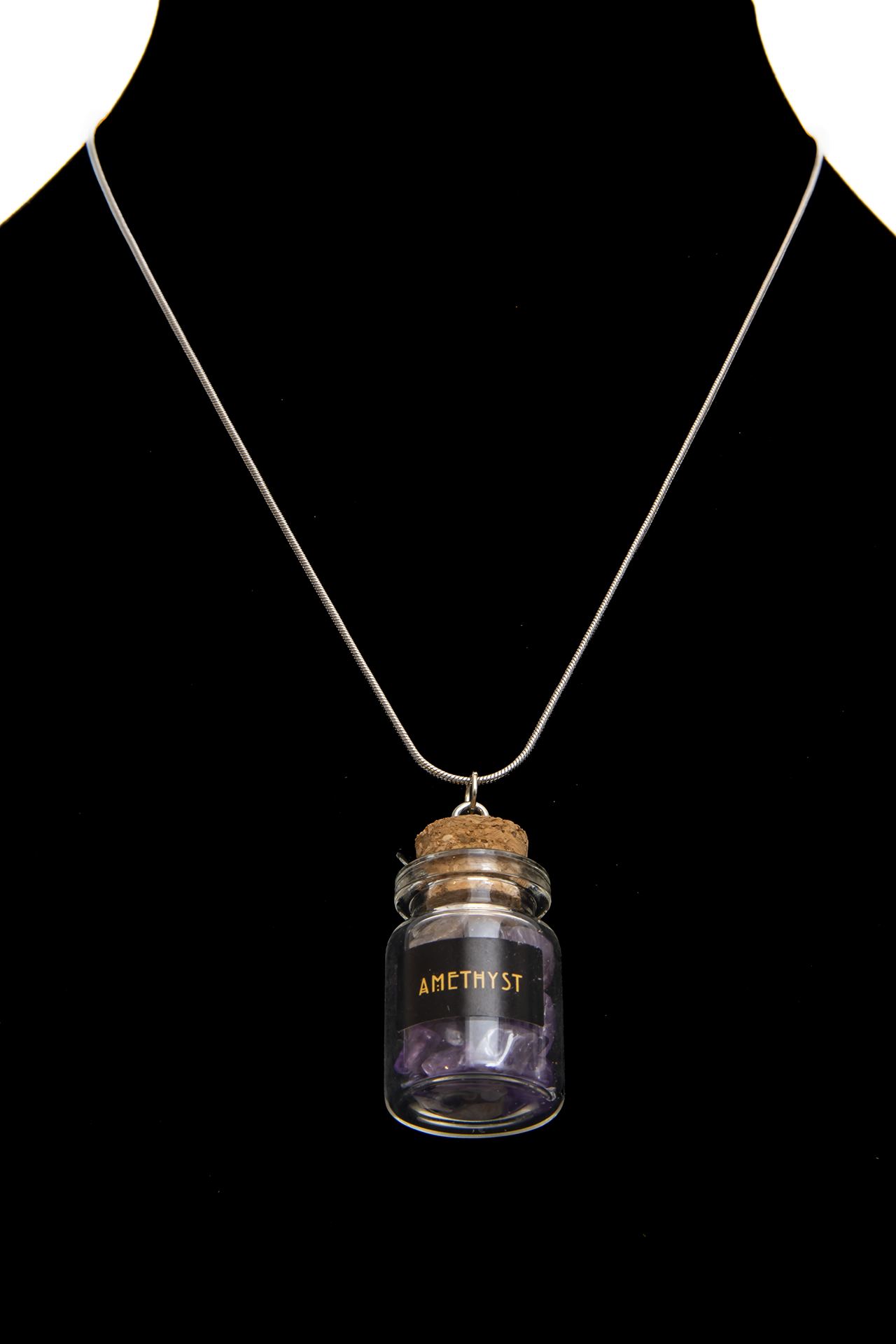 Amethyst Pebbles Jar Necklace