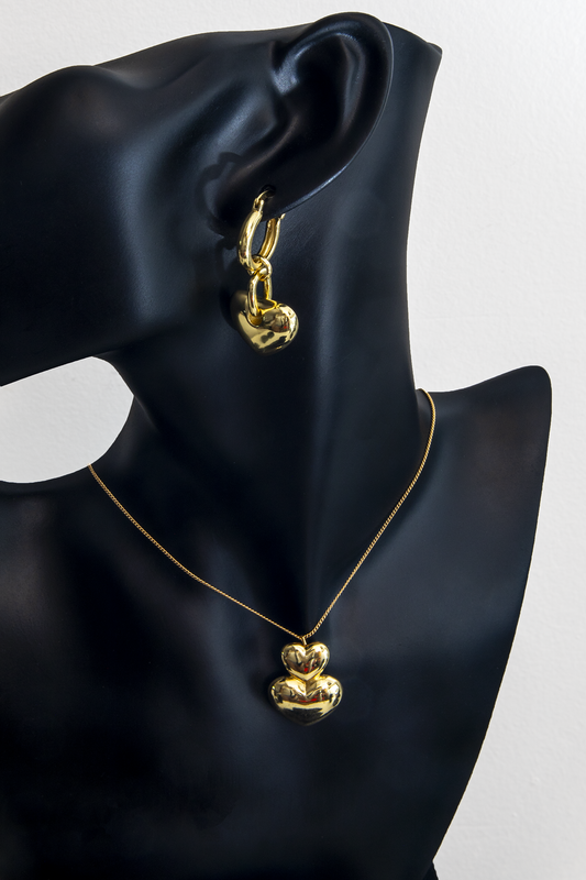 Hearts Earrings and Collar Set